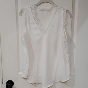 (4 For $10) White tank top with lace